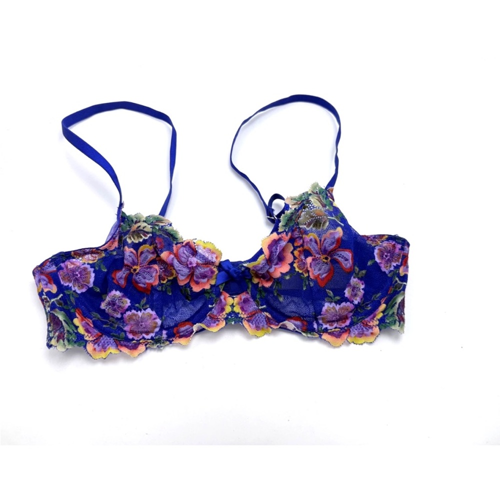 Savage X Fenty Sunchaser Lace Unlined Plunge Bra 32C - Picture 3 of 8